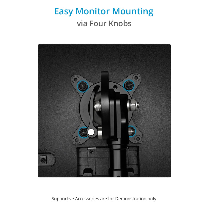 Proaim 360&deg; Rotation VESA 75mm/100mm Tilting Monitor Mount with 5/8&rdquo; Baby Pin Receiver