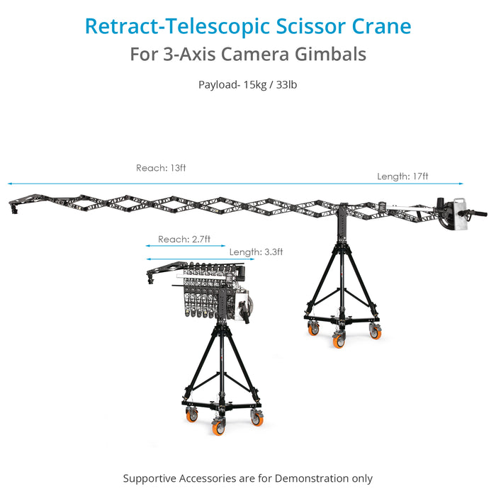 Proaim Powermatic Scissor Pro 17ft Telescopic Camera Jib Crane with Upgraded Remote Controller Kit