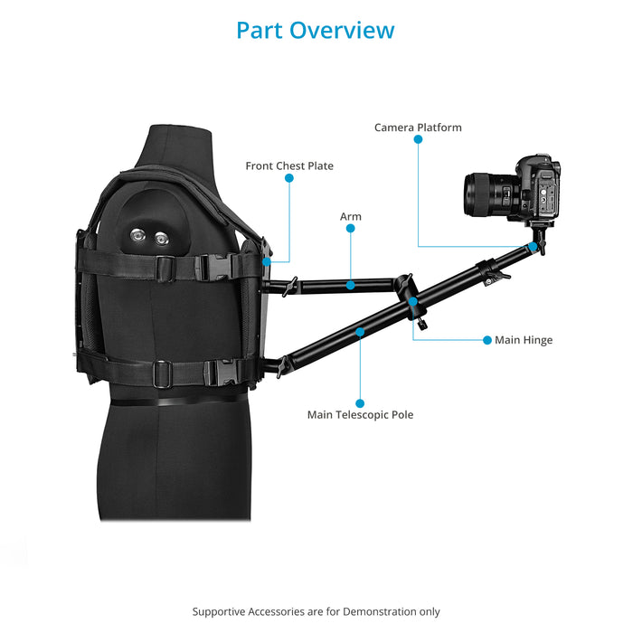 glide gear snc 100 Flycam DSLR Hands-Free Front&Rear Body Camera Mount Harness