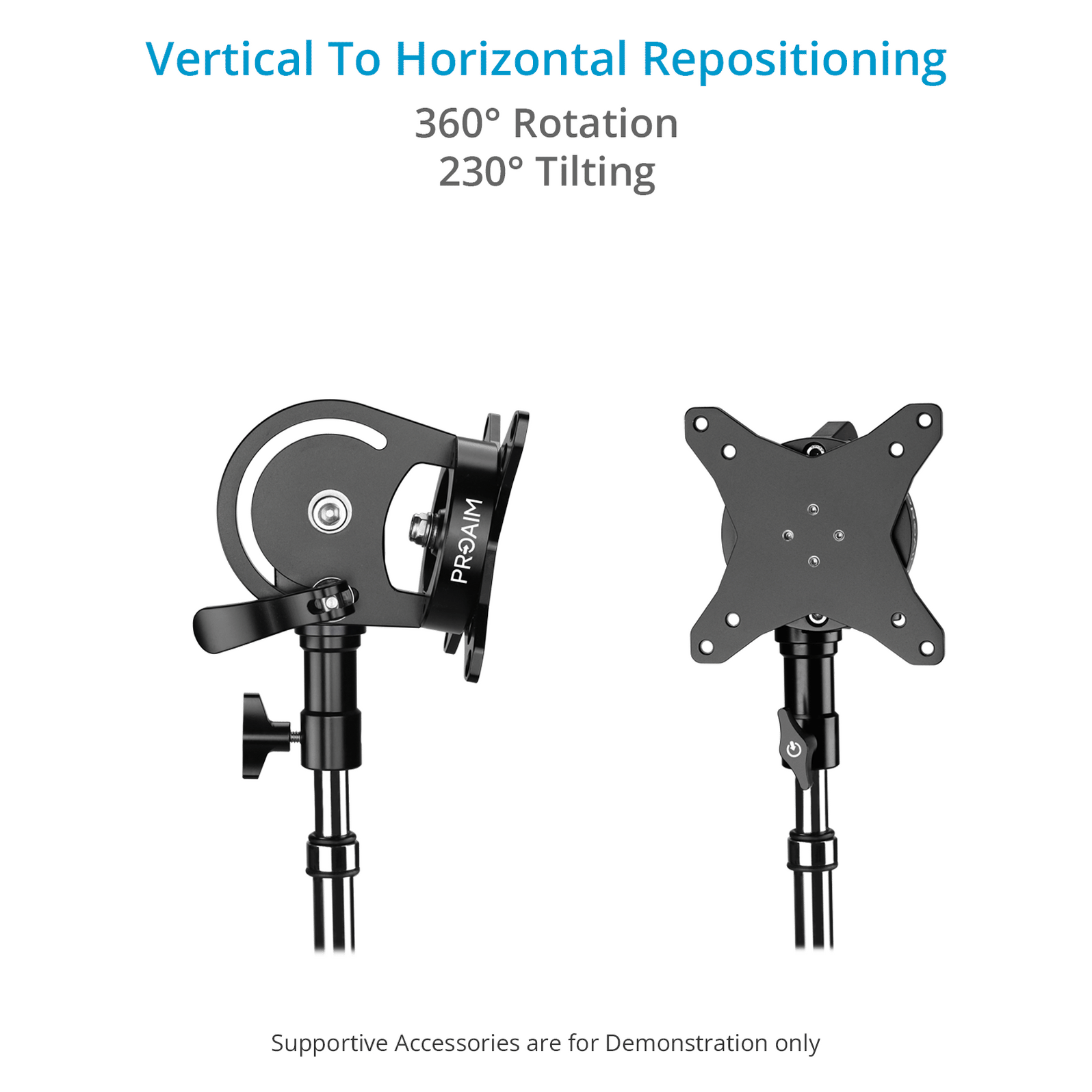 360 Monitor Hand Rotation Proaim 360° Rotation VESA 75mm/100mm Tilting MonitorMount