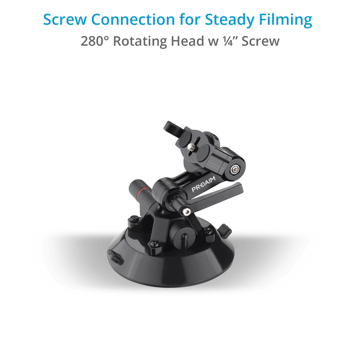 Proaim 4&rdquo; Suction Cup with Tilting Bracket for Camera &amp; Accessories | Payload 10kg/22lb