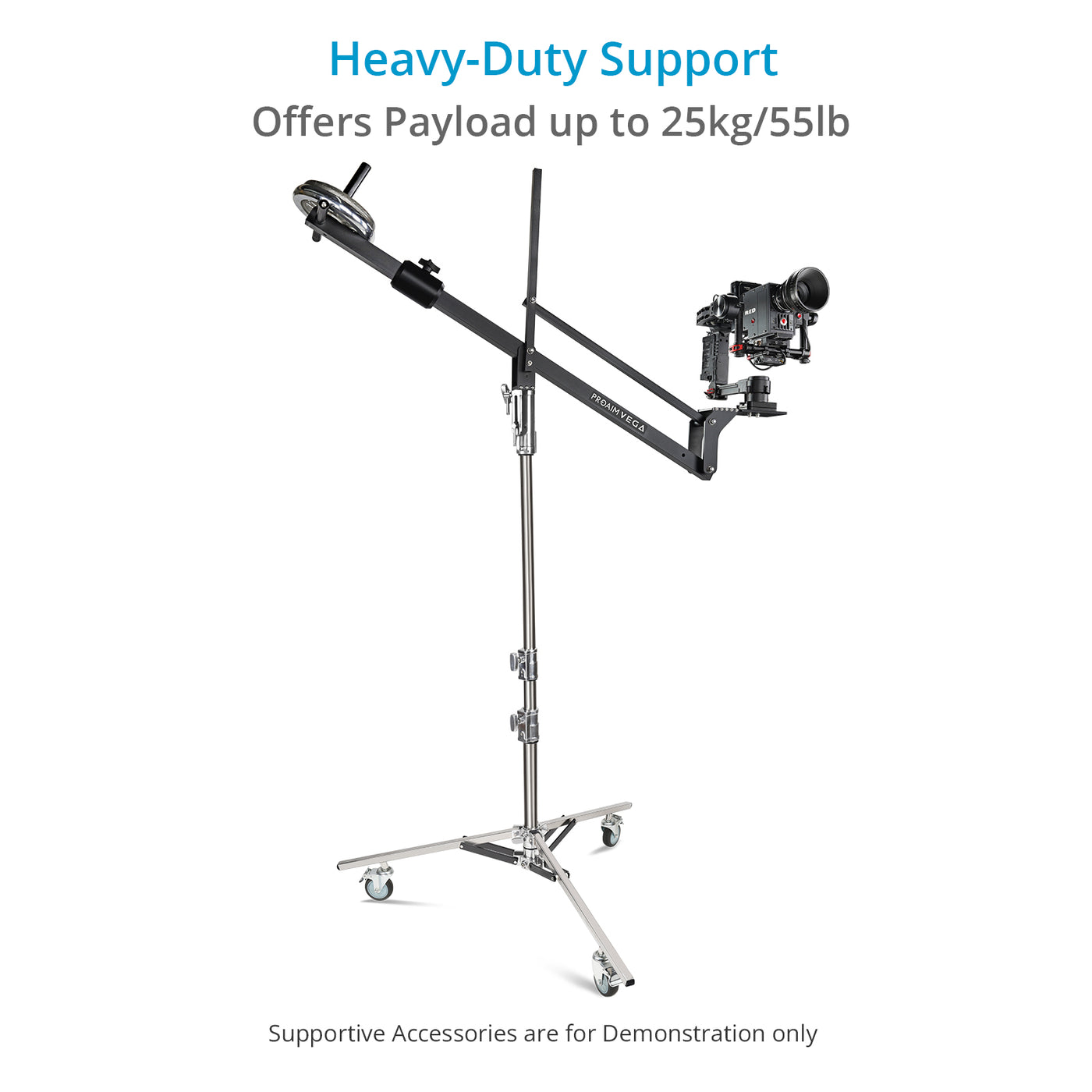Proaim 6.2’ Low Ninja Double Riser Rolling Stand for Lighting Fixtures