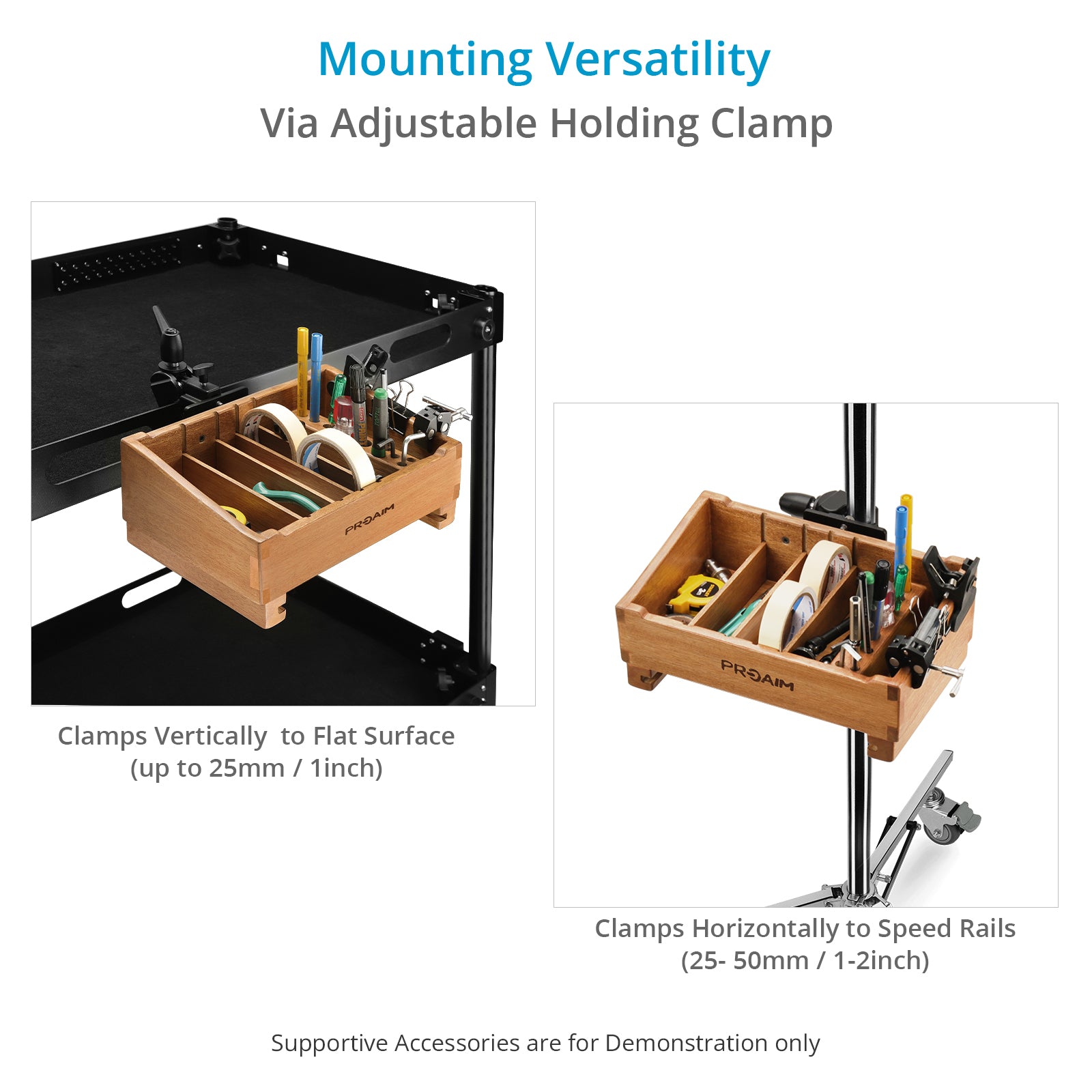 Camera Assistant Front Box 撮影助手フロントボックス Proaim Camera Assistant Front Wooden Box for Accessories