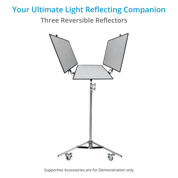 Cube Trio-Reflector w Reversible Silver/White | Proaim