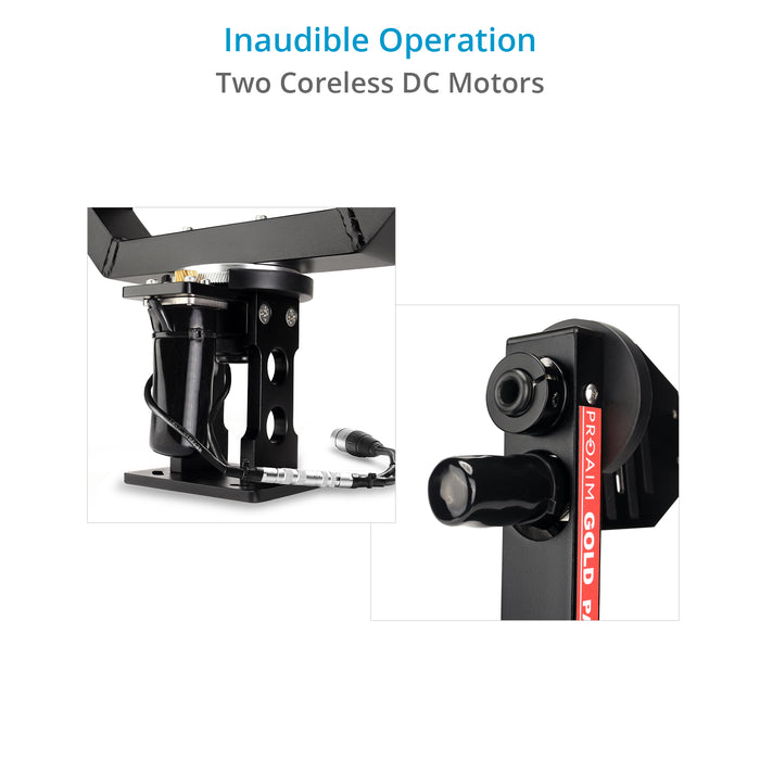 Proaim Gold Pan Tilt Head for Camera Jib Crane, Payload - 7.5kg/16.5lb