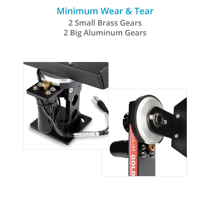 Proaim Gold Pan Tilt Head for Camera Jib Crane, Payload - 7.5kg/16.5lb