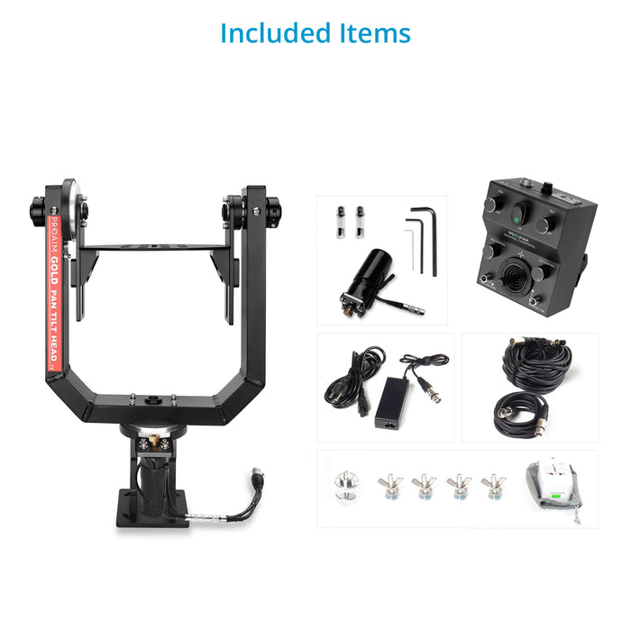 Proaim Gold Pan Tilt Head for Camera Jib Crane, Payload - 7.5kg/16.5lb