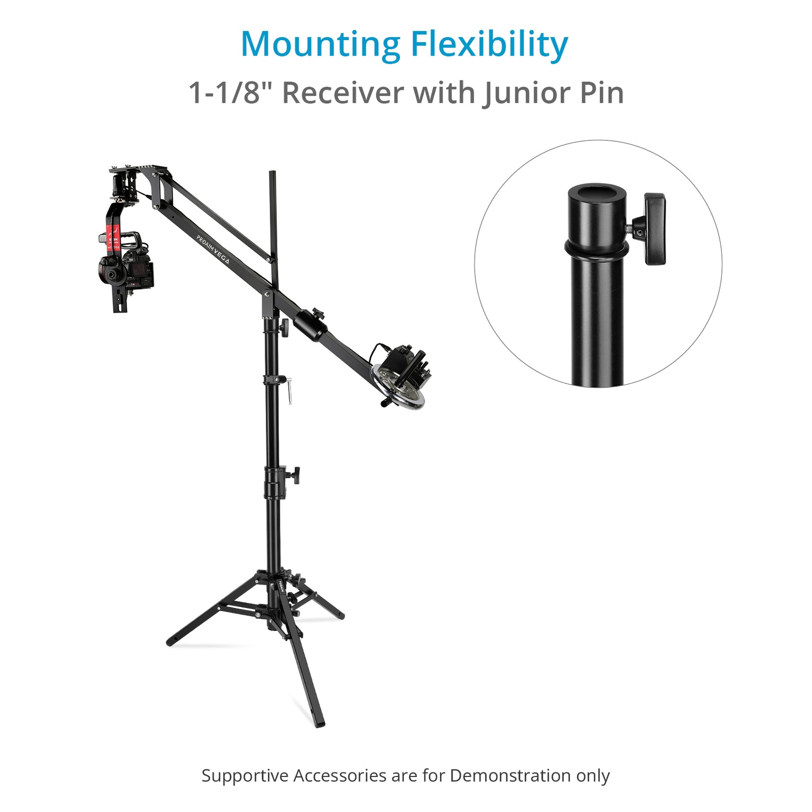 Camera Stand Spring 44” Camera Slider Stand with Junior Pin (1-1/8