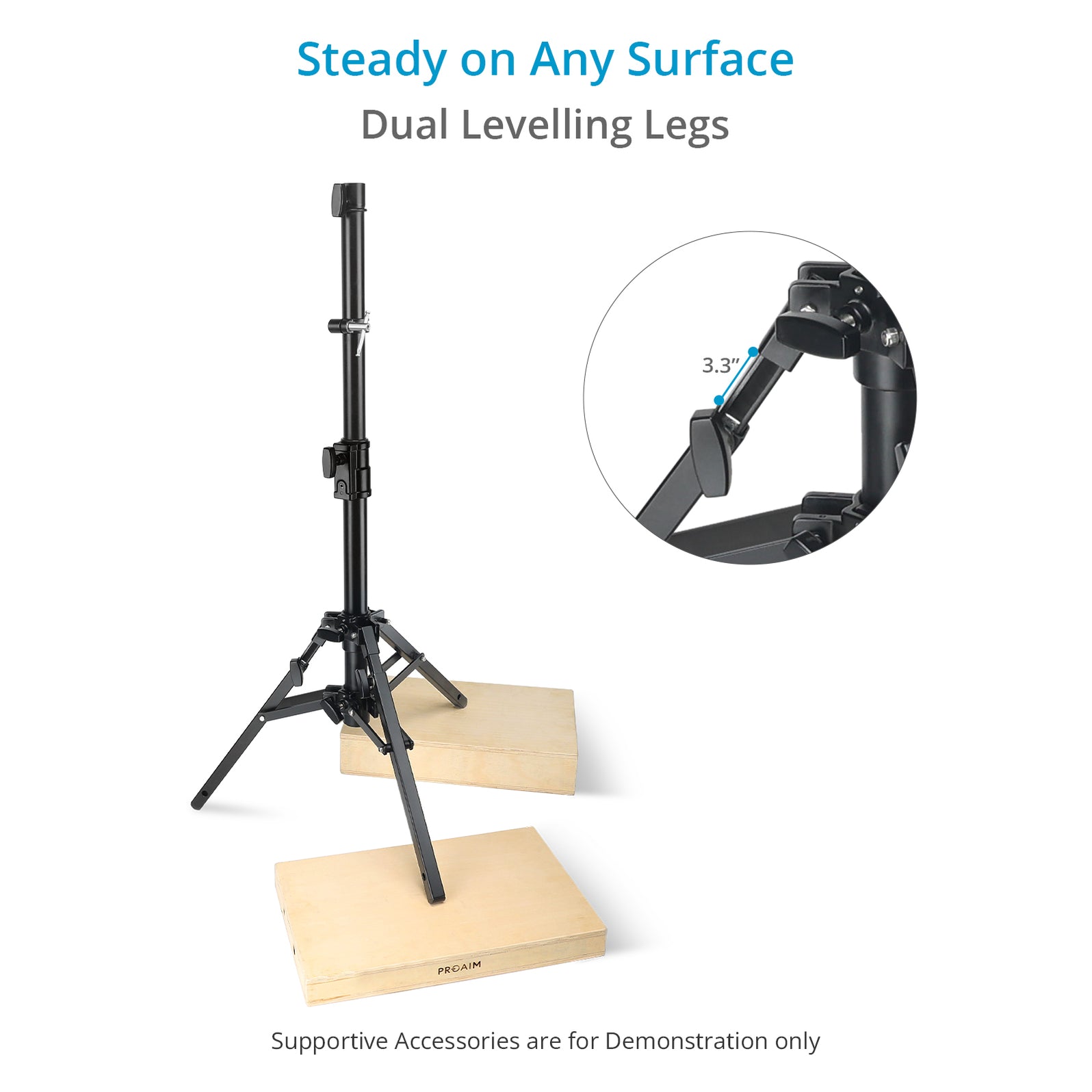 44” Camera Slider Stand with Junior Pin (1-1/8