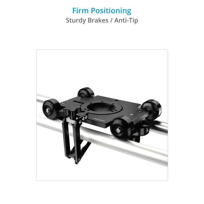 Proaim Polaris Mini Portable Video Camera Dolly w Universal Track Ends | Mitchell & 75mm Bowl Mount