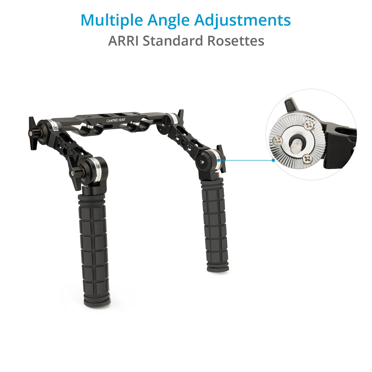CAMVATE 15mm Rod & Soft Rubber Grip Shoulder Mount Rig with Rosette Stand Accessory for DSLR (Black, M6 thread, 31.8mm