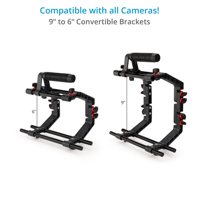 Filmcity FC-02 Camera Cage Shoulder Rig Kit With Matte Box – For DSLR/DSLM – 15mm Rods