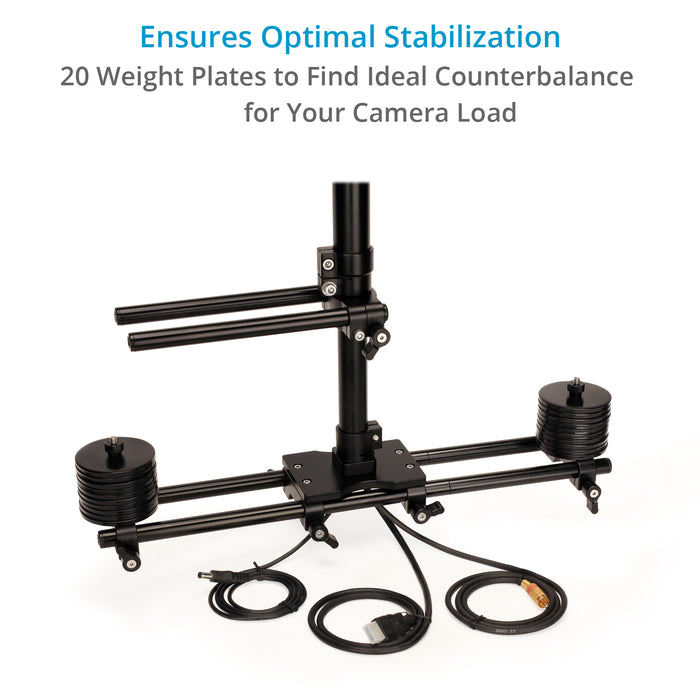 Flycam Zest Pro Video Camera Stabilizer with Integrated Monitoring & Power Connections | V-Mount