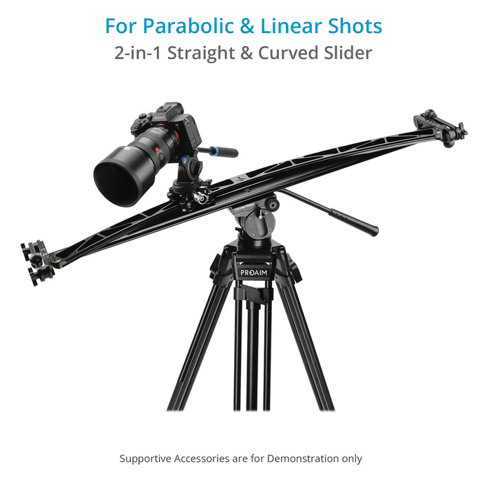 Proaim Curve-N-Line 2-way Camera Video Slider | Available Sizes: 2ft, 3ft &amp; 4ft