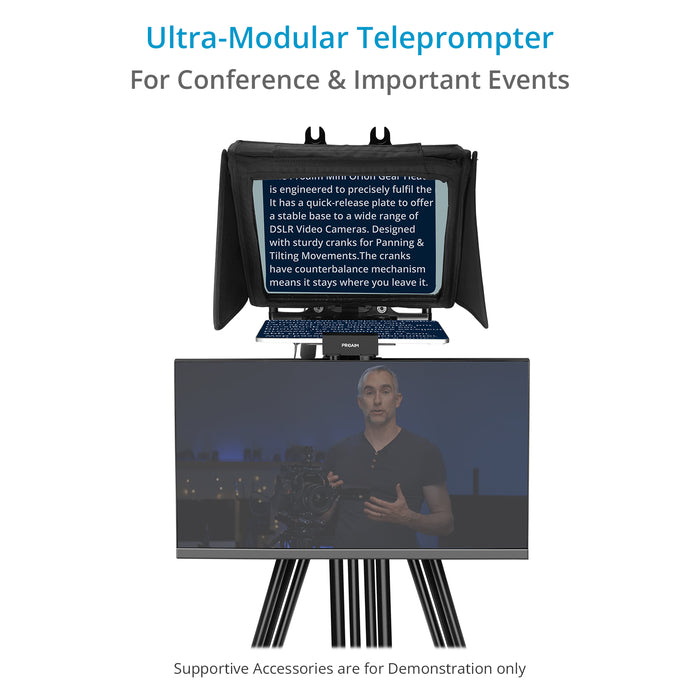 Proaim Ultra Modular Teleprompter | Fits 12&rdquo; LCD Monitors / Tabs